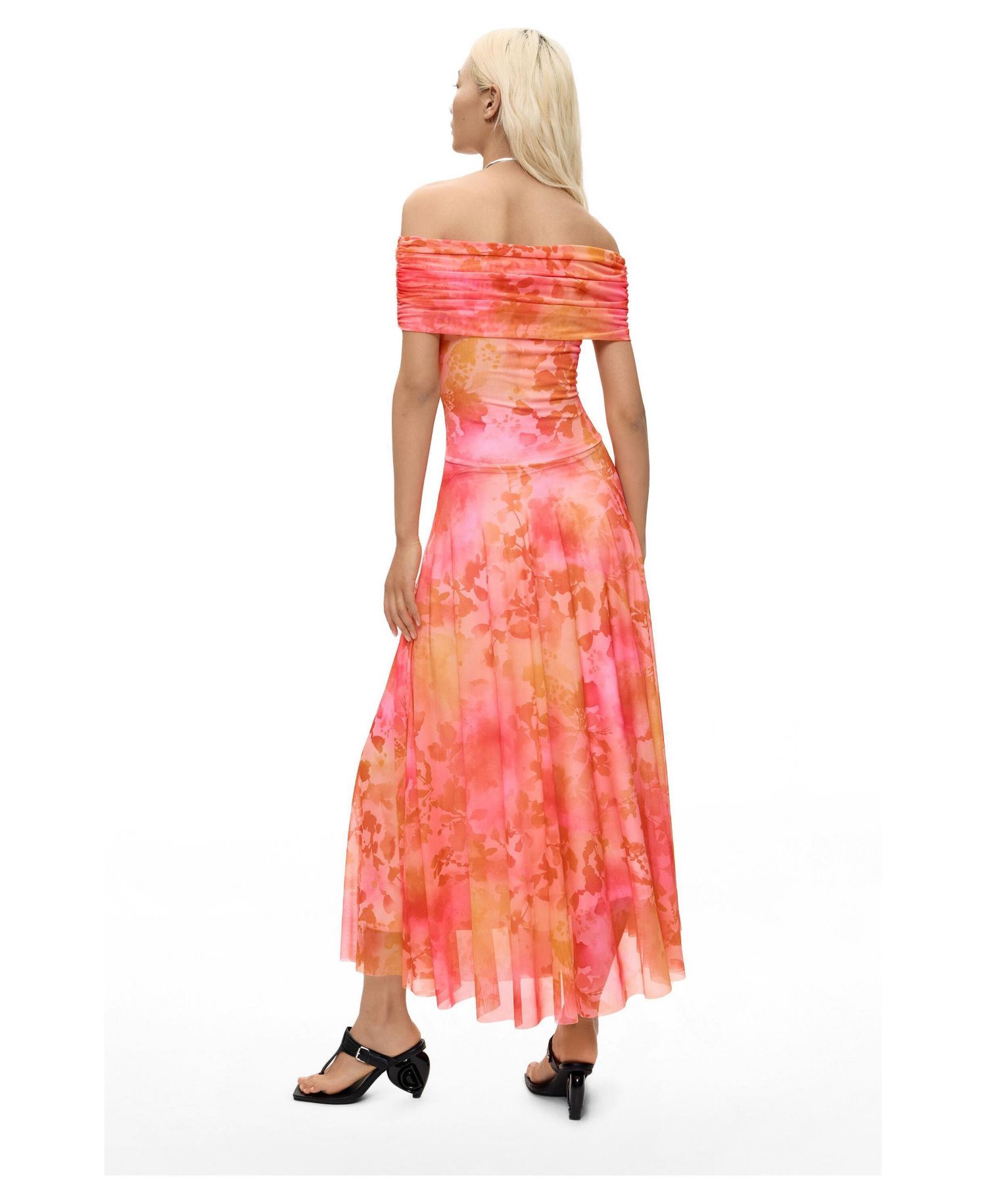 Women's Floral Long Mesh Dress