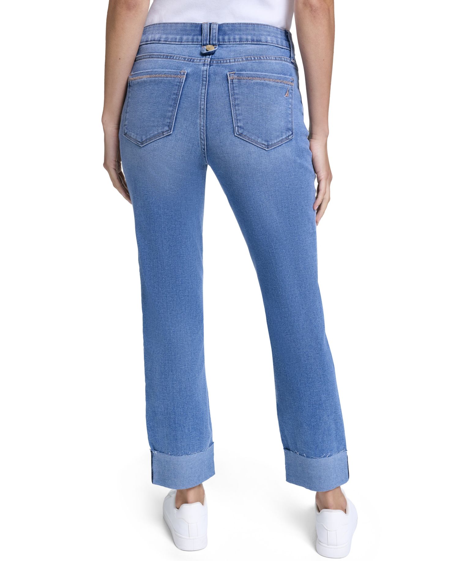 Women's Straight-Leg Cuffed-Ankle Jeans