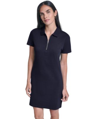 Women's Short-Sleeve Zip Polo Dress
