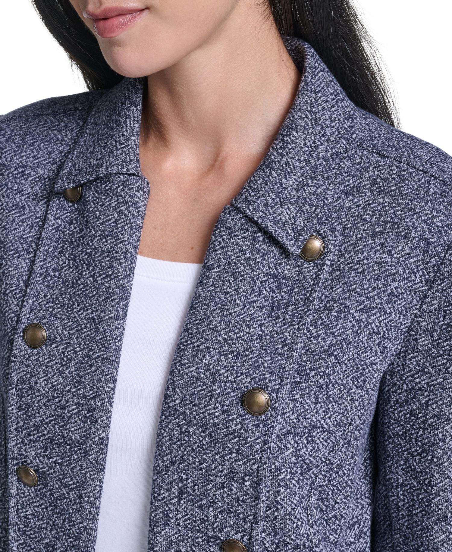 Women's Marled Band Double-Breasted Jacket