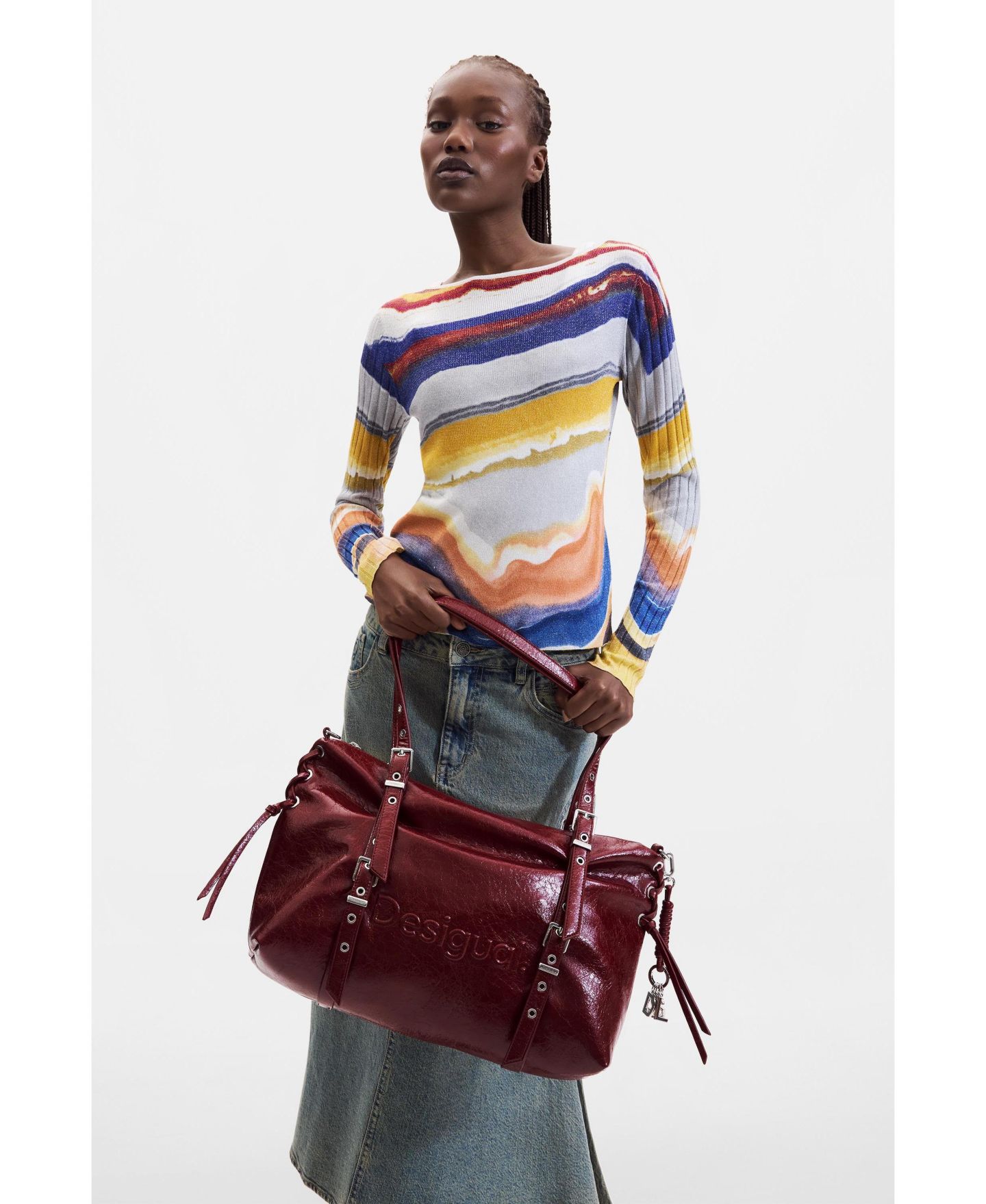 Женская сумка Desigual Large shopper, цвет: Бордовый — фото 6