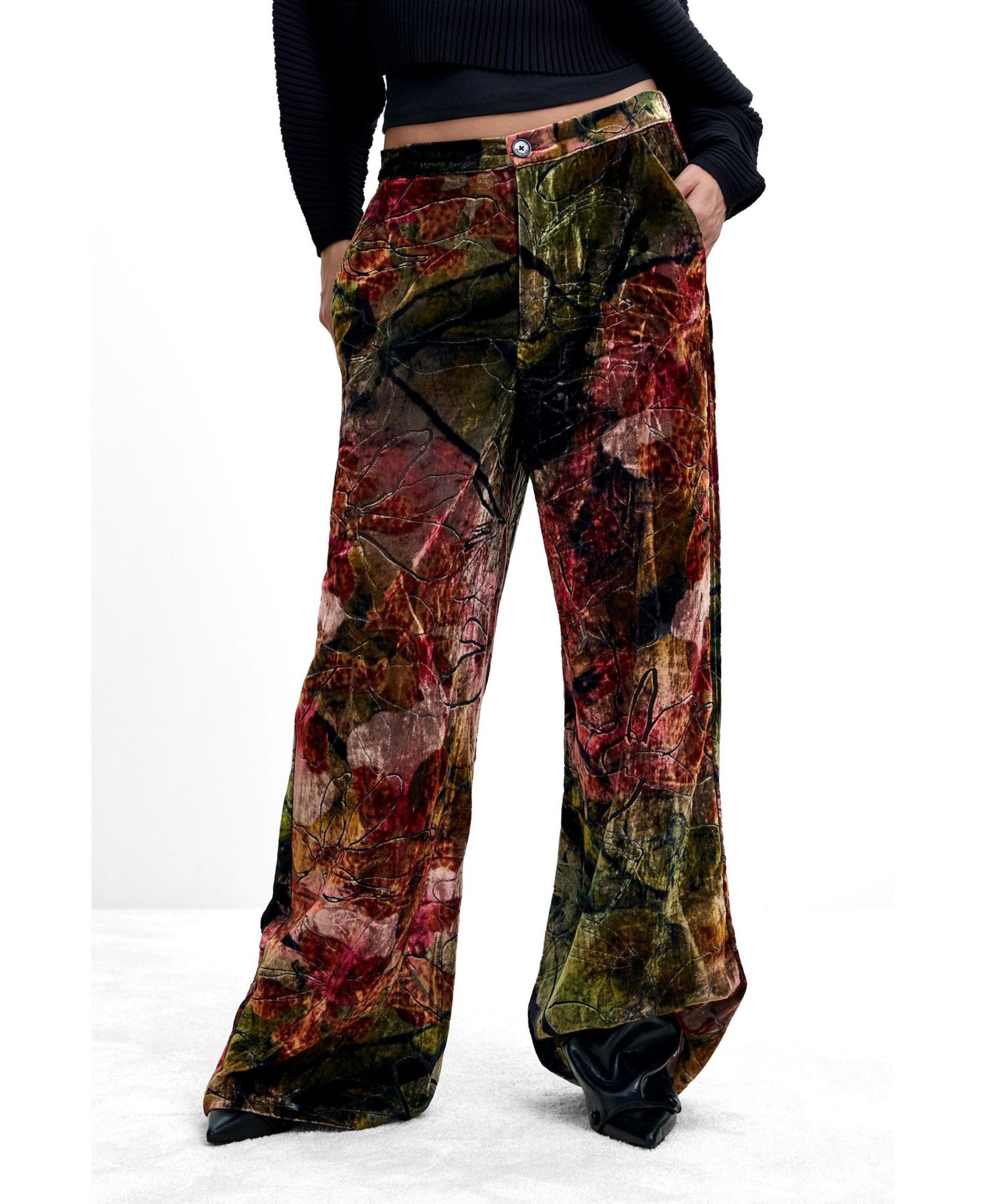 Women's M. C. Lacroix Wide-Leg Velvet Trousers