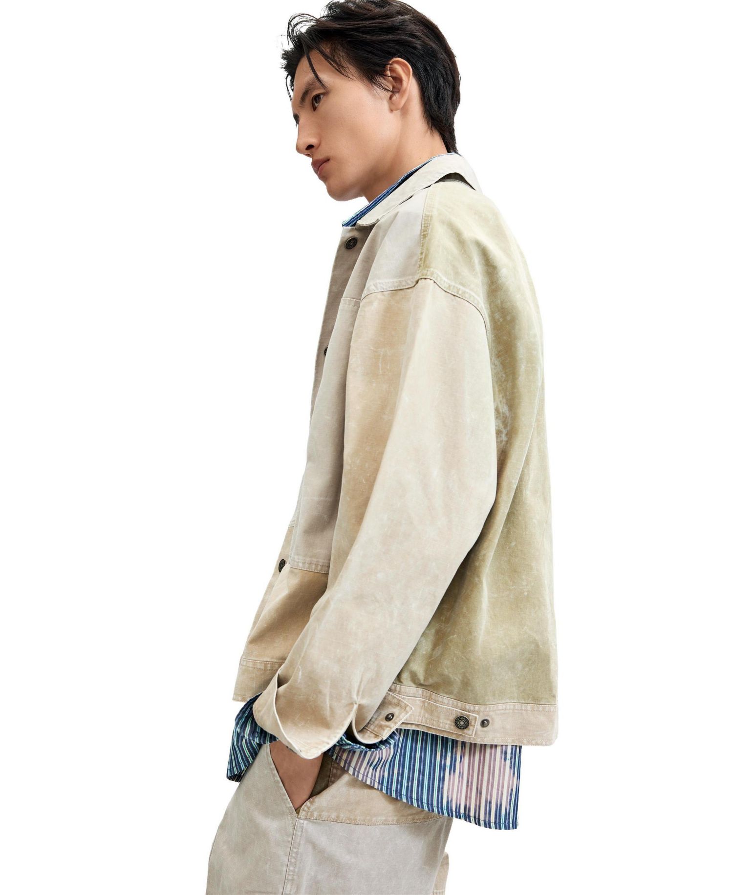 Men's Gradient patchwork jacket