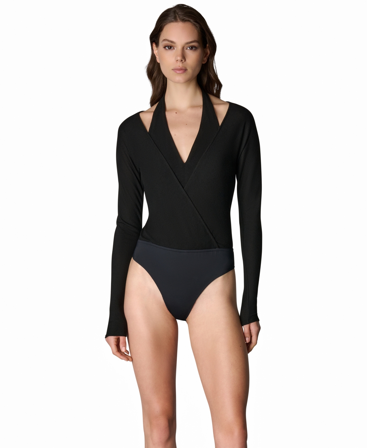 Donna Karan New York Women's Long-Sleeve V-Neck Bodysuit