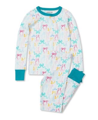 Big Girls Long Sleeve Top and Bottom Snug Fit Pajama Set