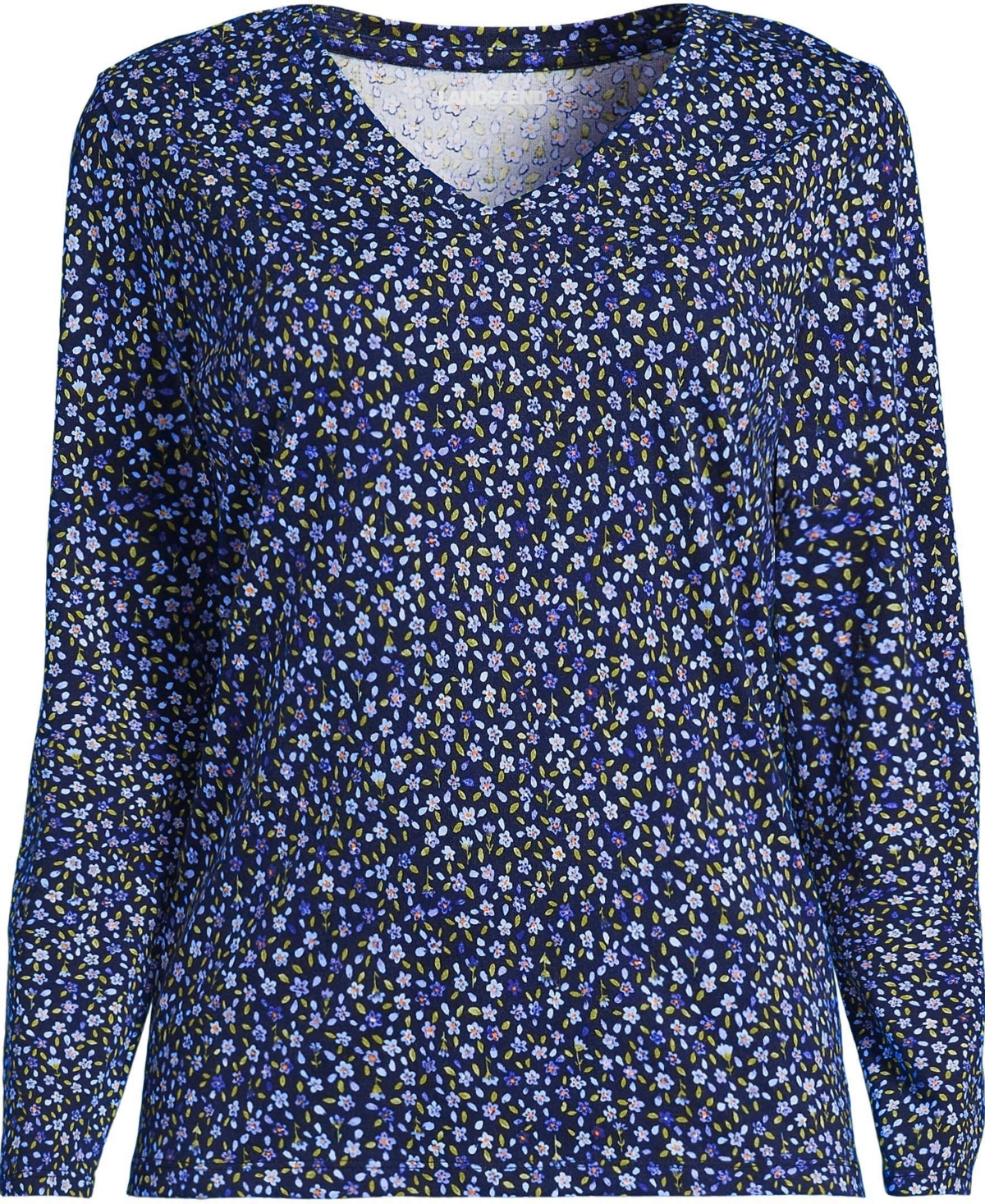 Lands' End Women's Tall Supima Cotton Long Sleeve V-Neck T-Shirt