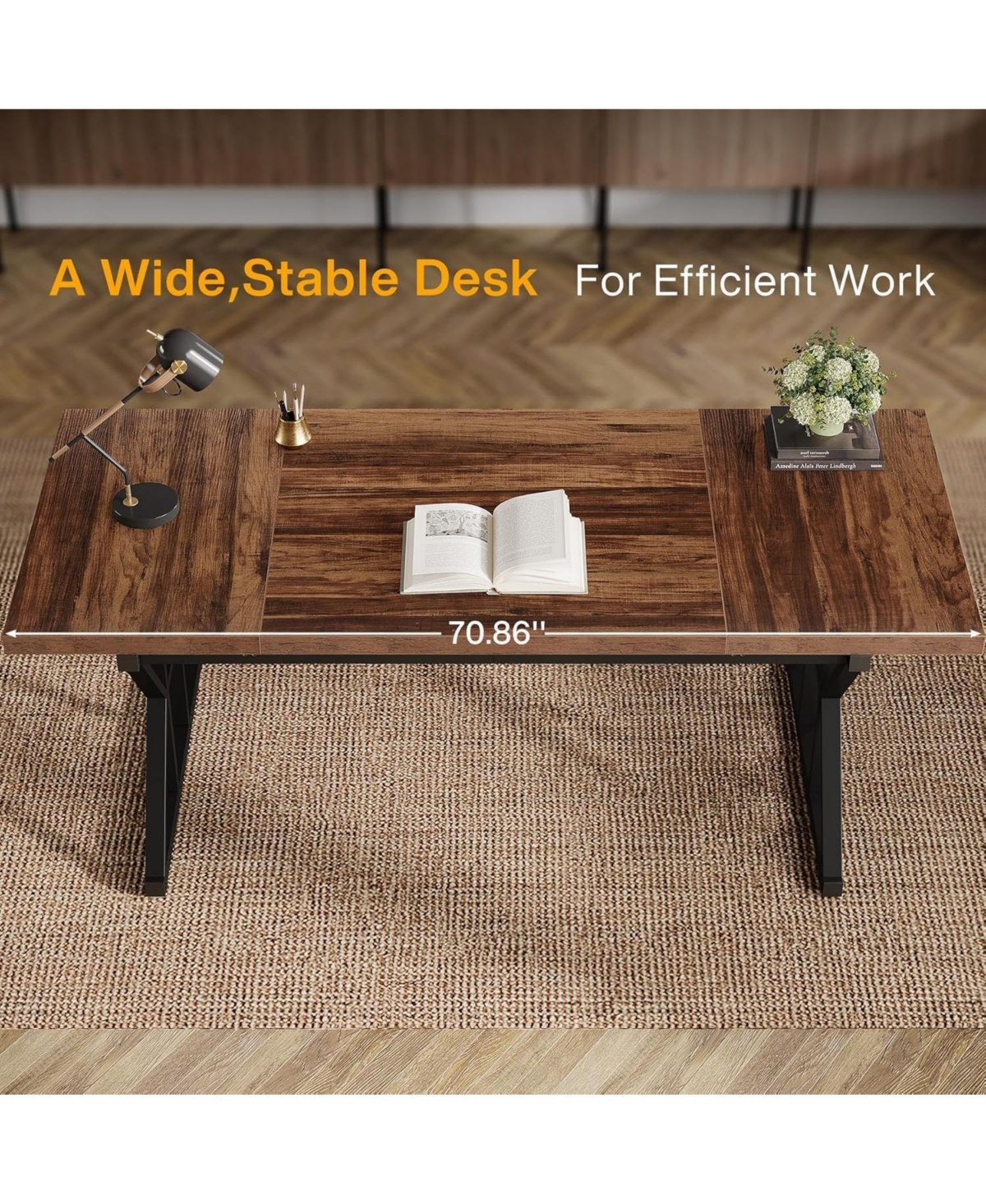 Tribesigns 70.86" Industrial Executive Desk