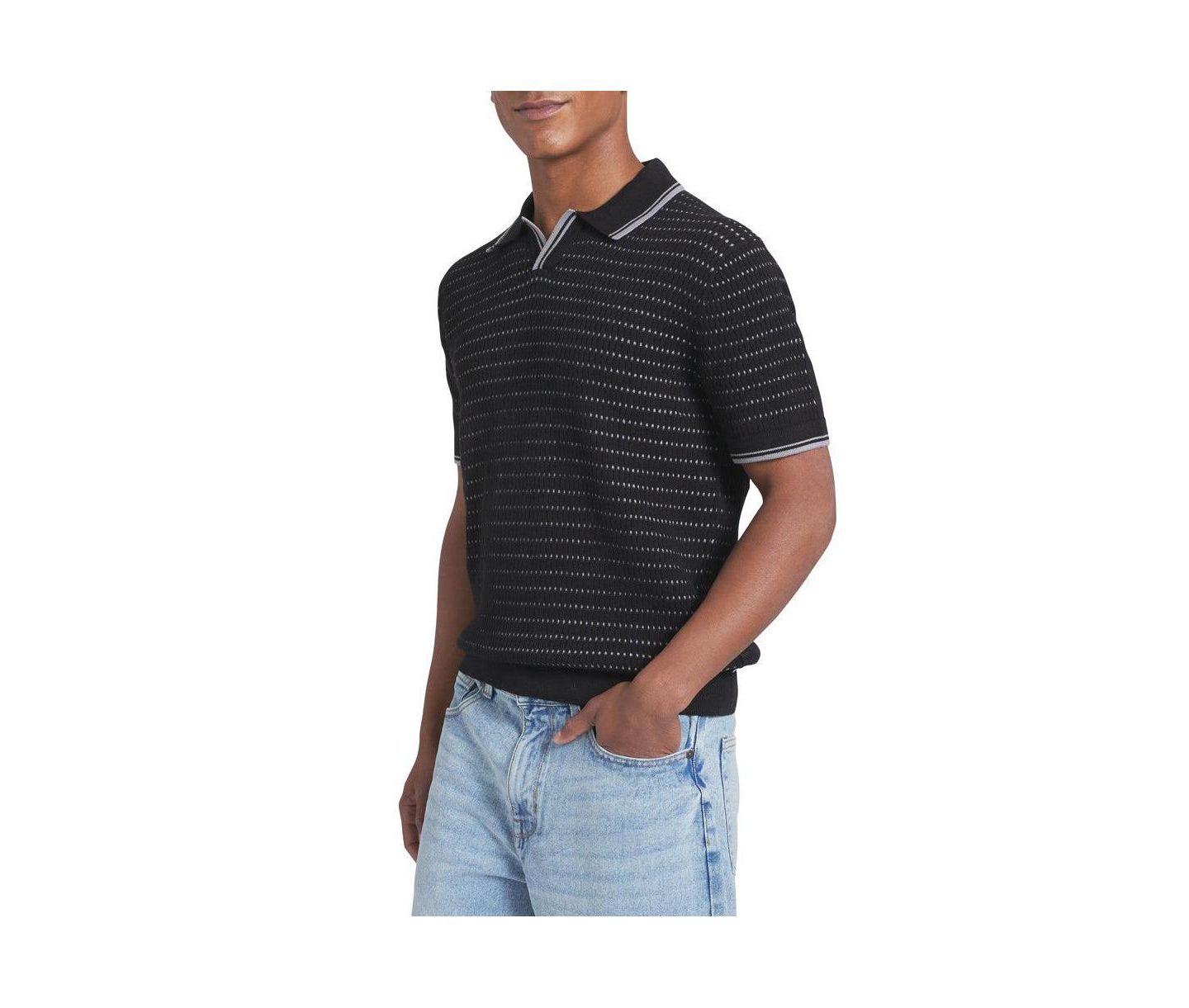 Мужские топы DKNY Dyson sweater polo, цвет: Чёрный — фото 3