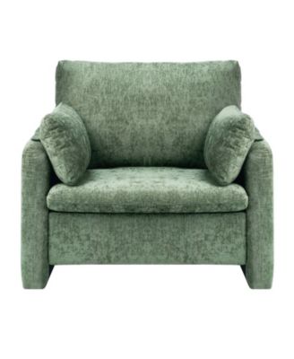 Modern Upholstered Accent Chair with Armrests and Cushion