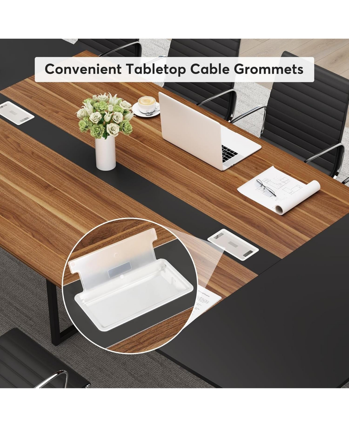 Tribesigns 8 Feet Boat-Shaped Conference Table