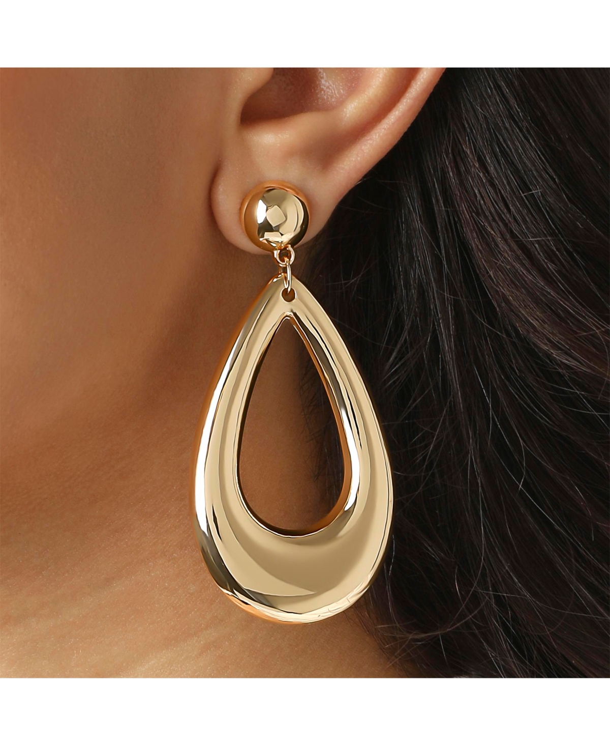 Jessica Simpson Large Teardrop Earrings Gold-Tone, Chunky Drop Earrings for Women