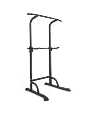 Power Tower with Detachable Bench, Adjustable Pull Up Dip Station, Foldable Home Gym Strength Training Equipment