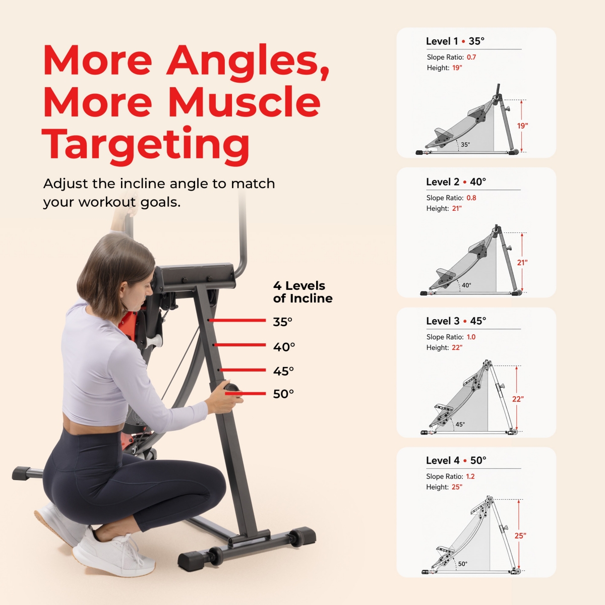Sunny Health & Fitness Smart Adjustable Curved Step Climber with 27.6" Long Stride, 4 Incline Levels and Trainer-Led Workouts via SunnyFit App