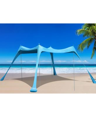Beach Tent Sun Shade Pop Up Shelter 4 Poles Carry Bag Outdoor Camping Fishing Yard