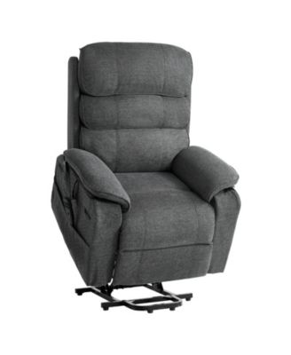 Dual Motor Power Lift Recliner Chair with Heat Massage Remote Side Pockets Chenille Fabric