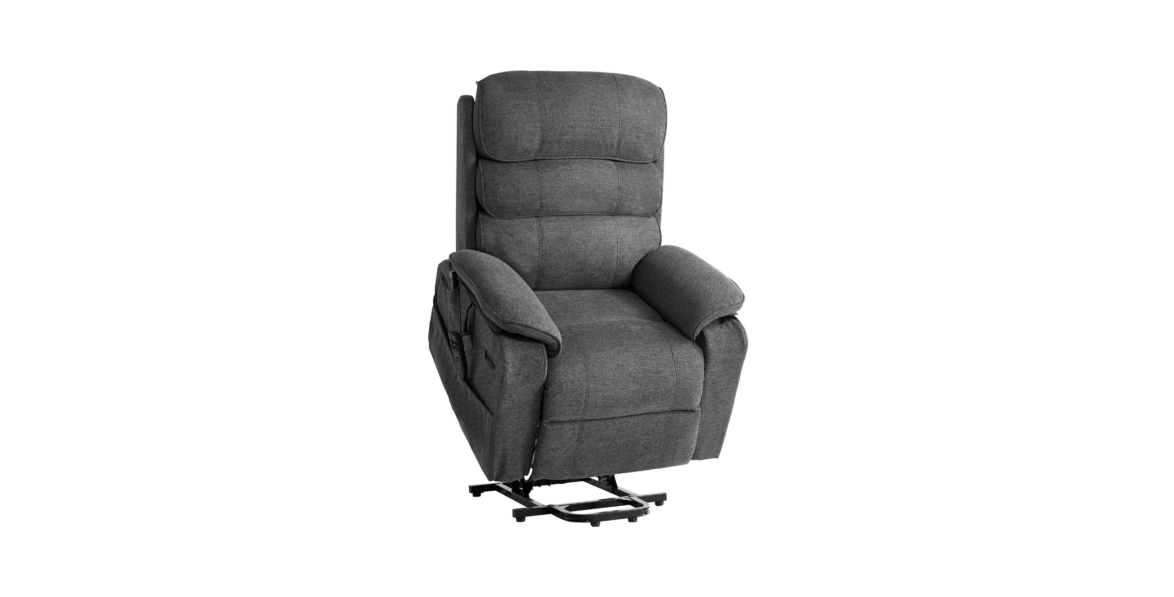 Sugift Dual Motor Power Lift Recliner Chair with Heat Massage Remote Side Pockets Chenille Fabric