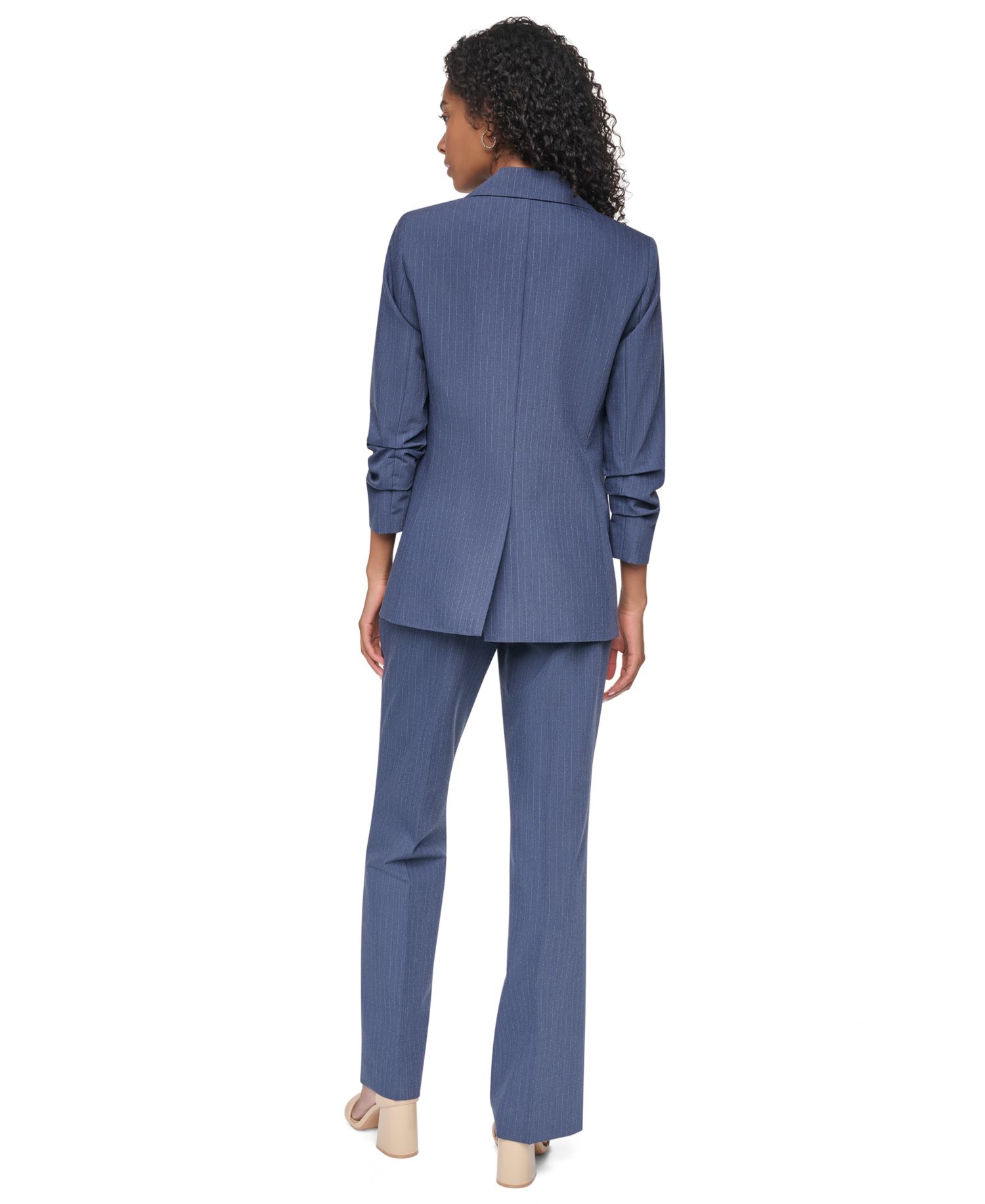 Women's Pinstripe 3/4-Sleeve Blazer
