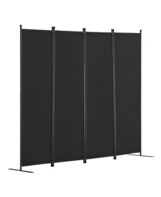 Folding Room Divider 4 Panel Fabric Privacy Partition Screen for Office Bedroom Study Room