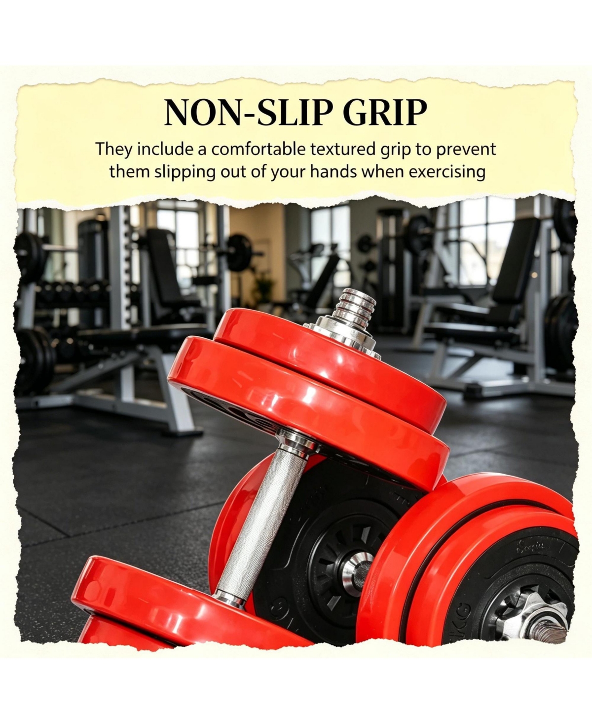 Sevorley 44 lb Adjustable Dumbbell and Barbell Set, 2-in-1 Free Weight Kit with Plates, Connecting Rod and Spin Lock Nuts