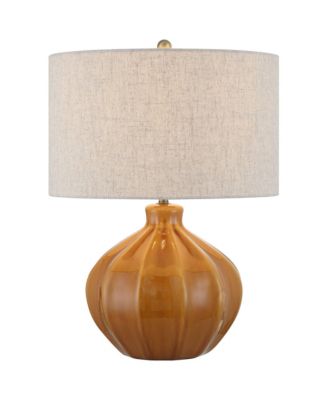 360 Lighting Gordy 21" High Small Mid Century Modern Accent 3-Way Table Lamp Spice Finish Ceramic Single Living Room Bedroom