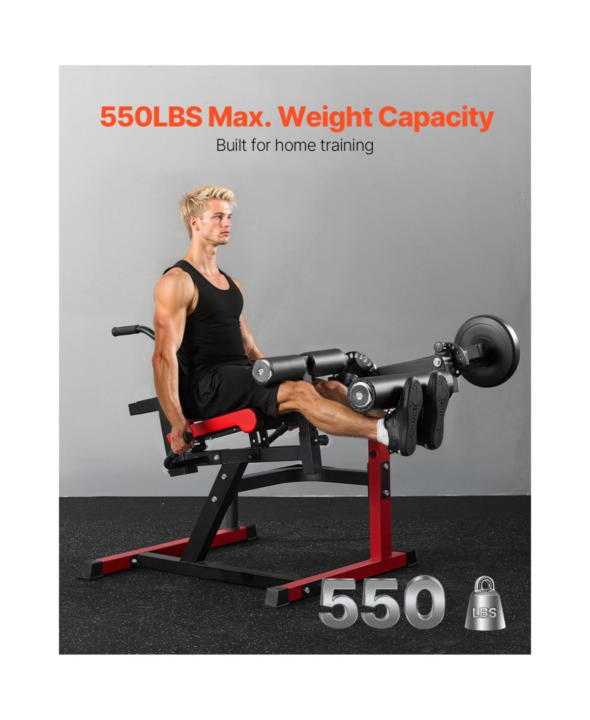 Sugift Adjustable Leg Extension and Curl Machine 550 Lbs Heavy Duty Workout Bench for Home Gym