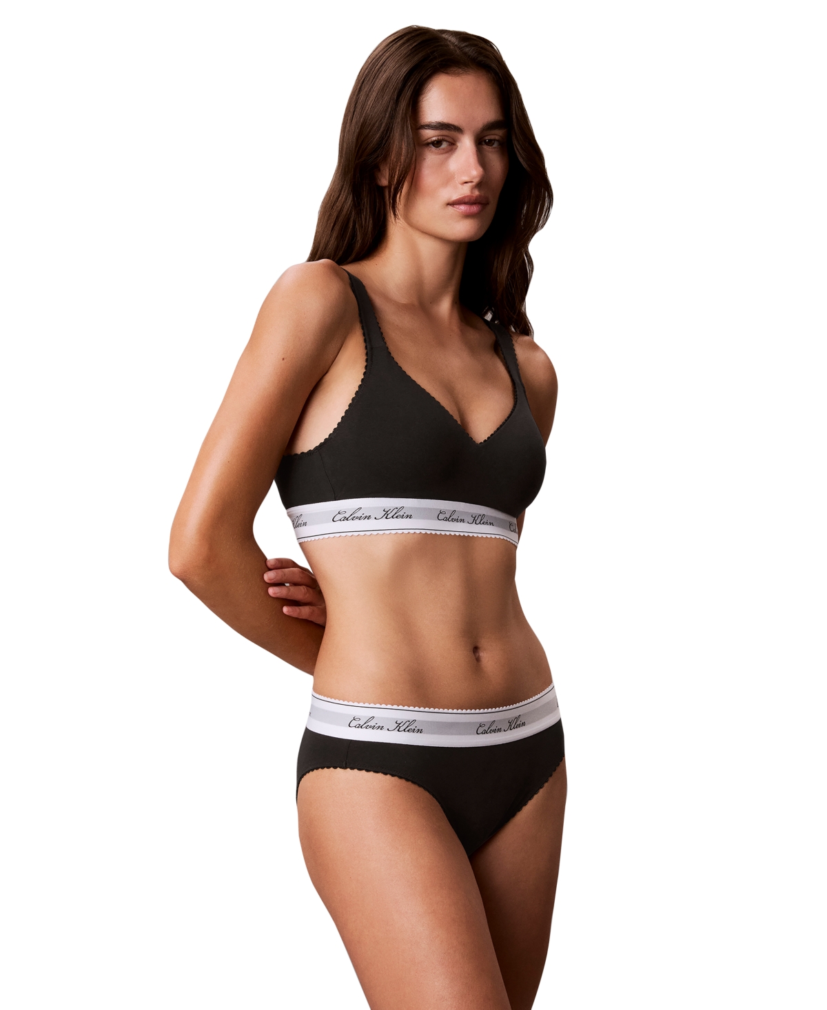 Calvin Klein Women's Icon Cotton Modal Script Bikini In Black