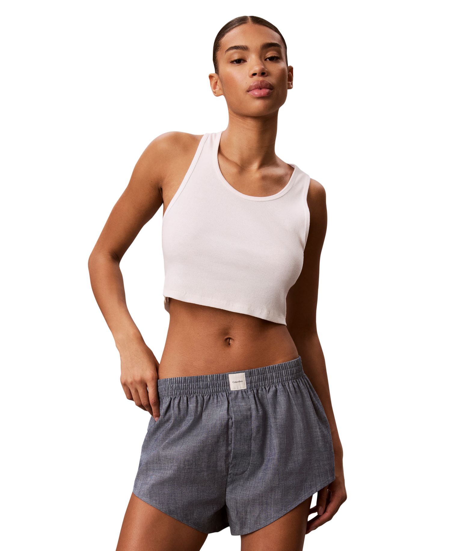 Women's High-Rise Pull-On Chambray Shorts, 3" Inseam