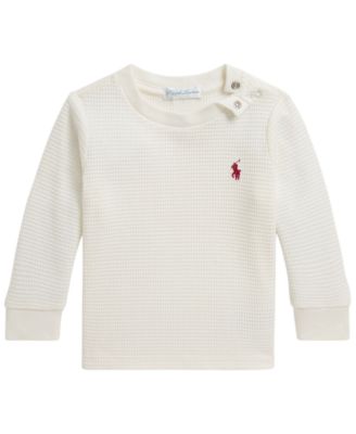 Baby Boys' Waffle-Knit Cotton Long-Sleeve T-Shirt