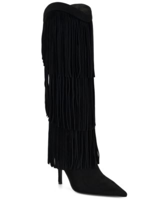 Women's Genviv Suede Fringe Tall Stiletto Boots