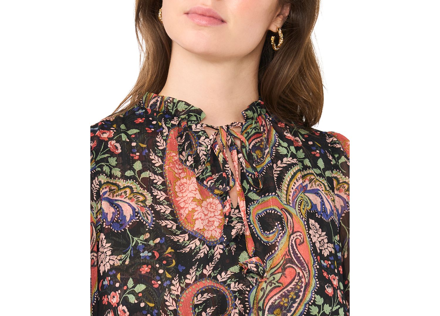 Women's Long-Sleeve Mock-Neck Tiered Maxi Dress