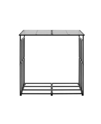4ft Metal Firewood Rack with Roof for Fireplace Deck Backyard Storage