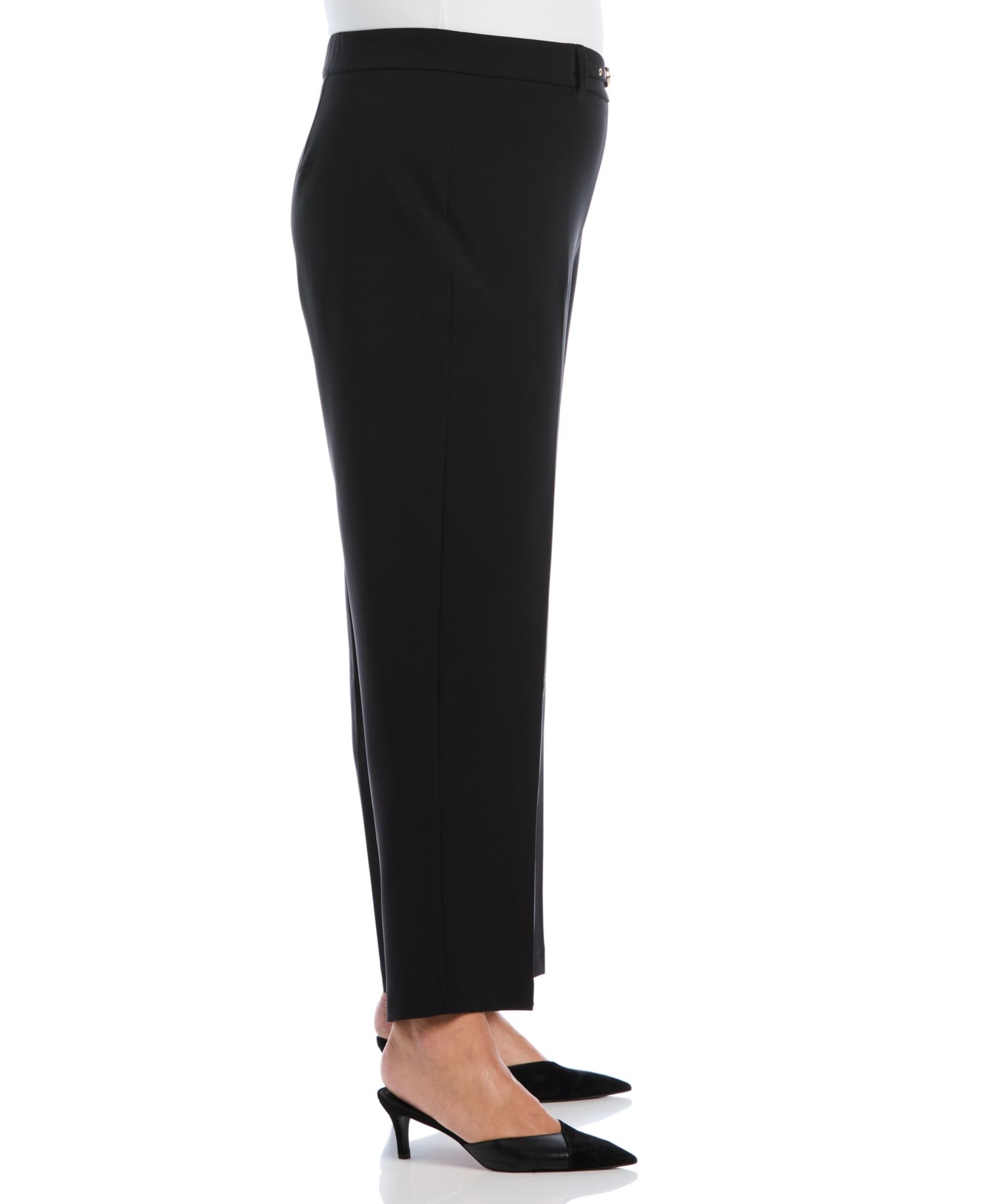 Plus Size Wide-Leg Pull-On Mid-Rise Pants