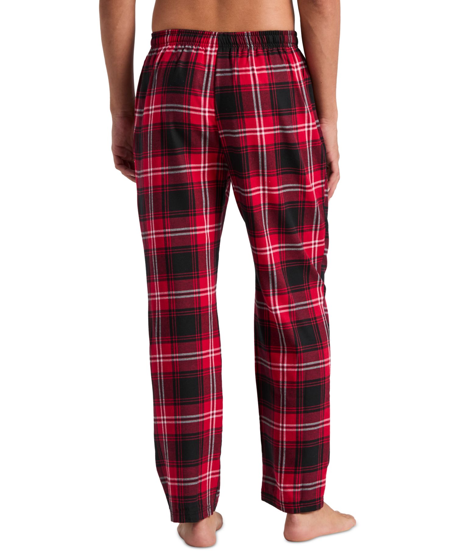 Men's Deluxe Touch Crewneck T-Shirt and Flannel Plaid Pants, 2-Piece Set