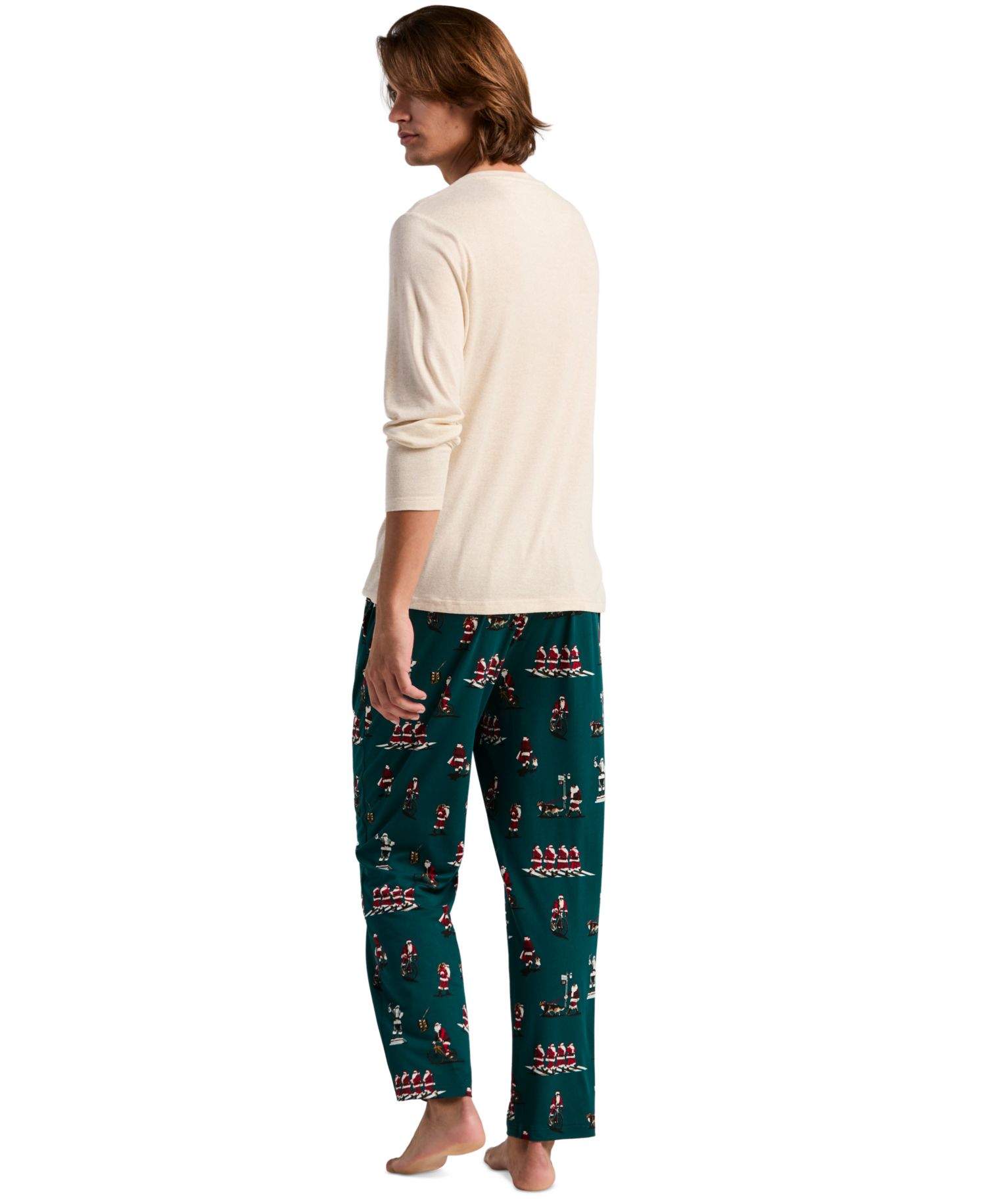 Men's Deluxe Touch City Santa's Holiday Drawstring-Waist Sleep Pants