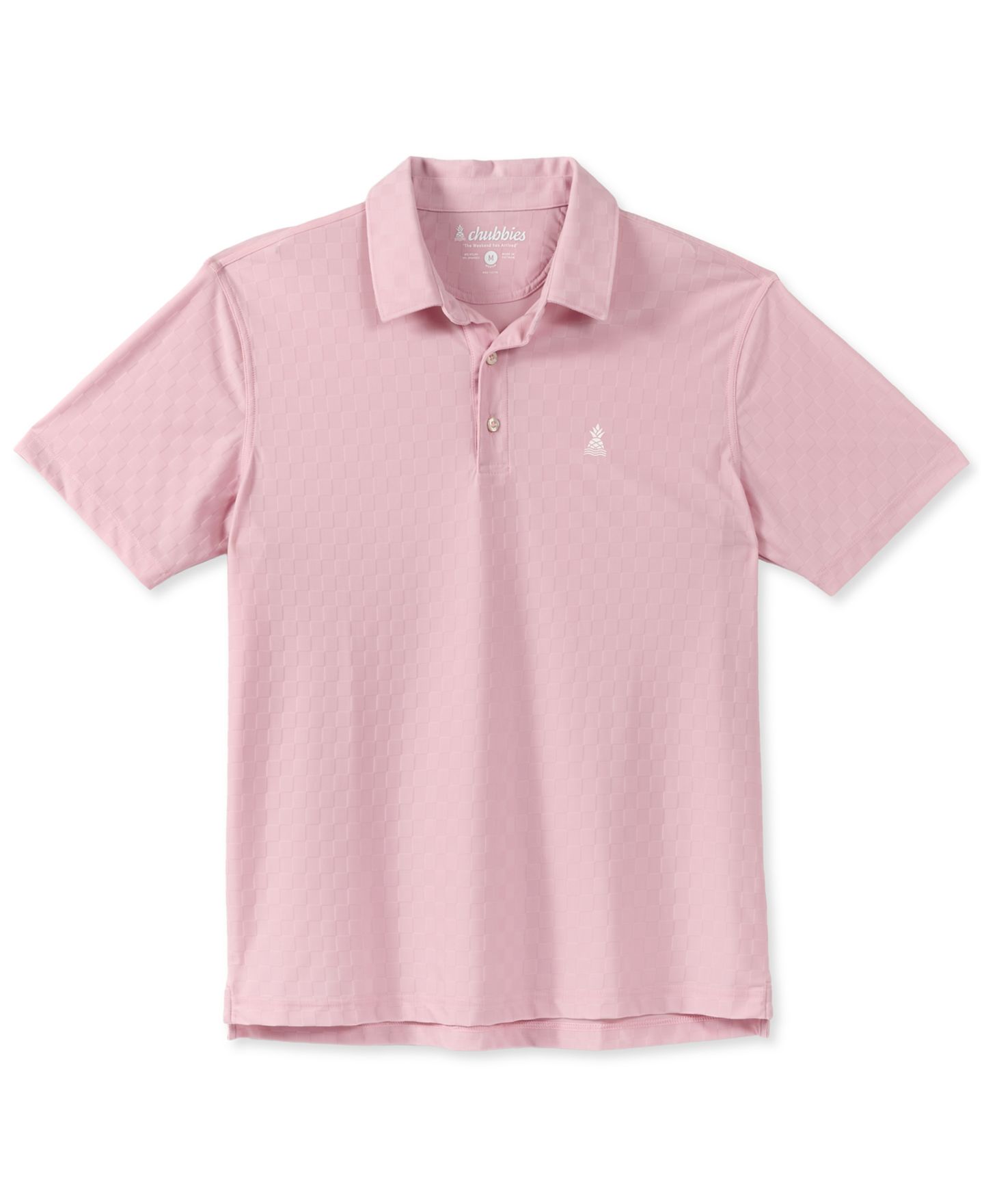 Мужское поло Chubbies Blushes Textured Regular-Fit Polo Shirt, цвет: Пастельный розовый — фото 1