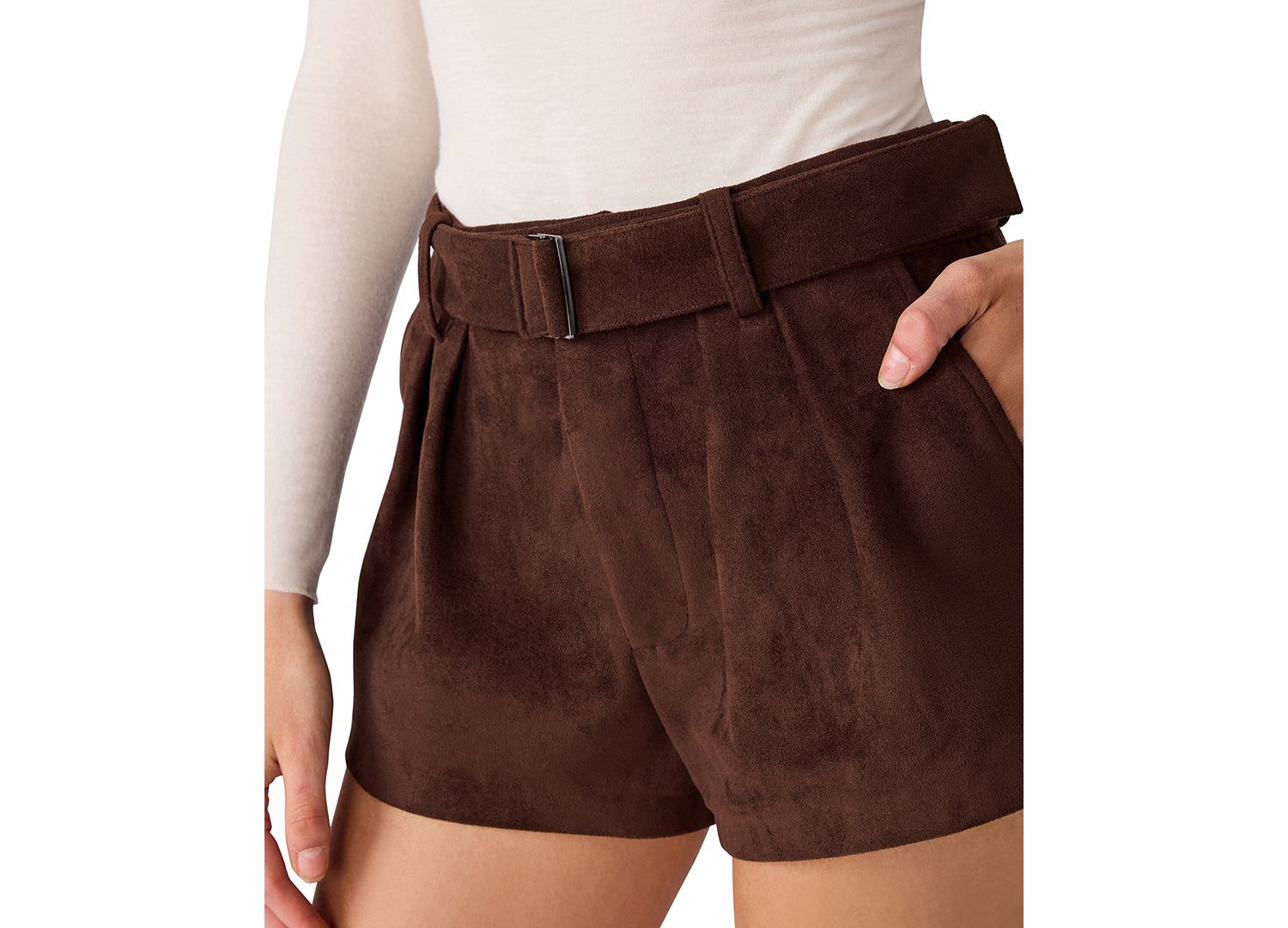 Women's Evanda High-Waisted Pleated Wide-Leg Shorts