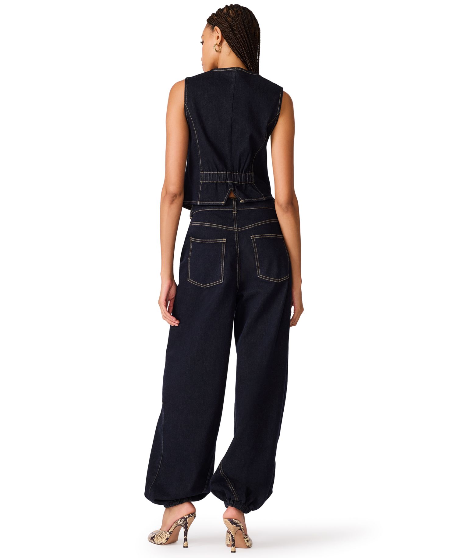 Women's Fontana Denim Scoop-Neck Cropped Vest
