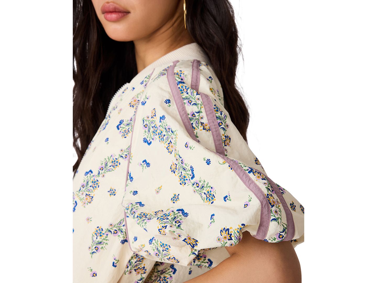 Женская куртка Steve Madden Lyonie Cropped Floral-Print Lightweight, цвет: Белый — фото 4