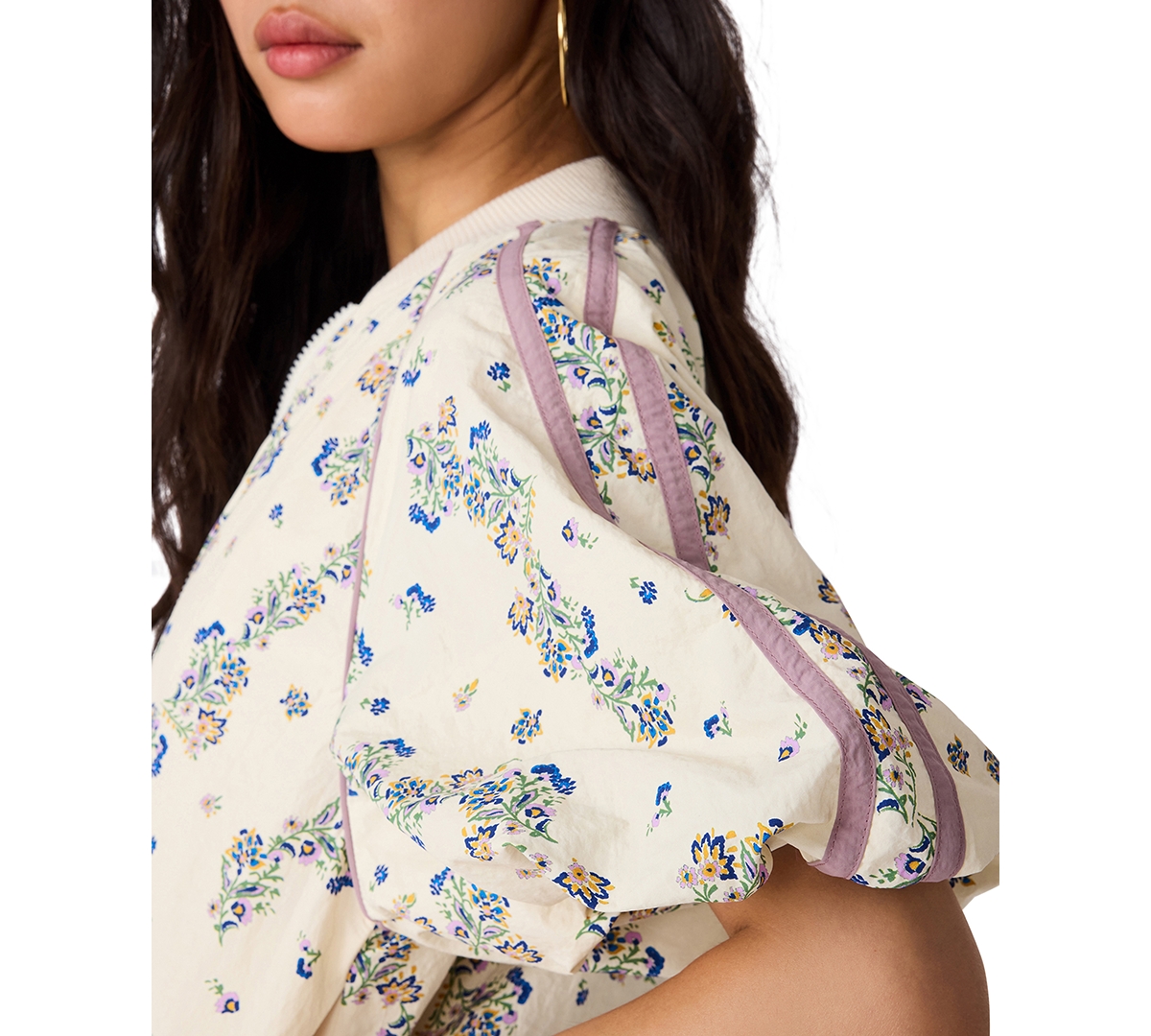 Steve Madden Women's Lyonie Cropped Floral-Print Lightweight Jacket