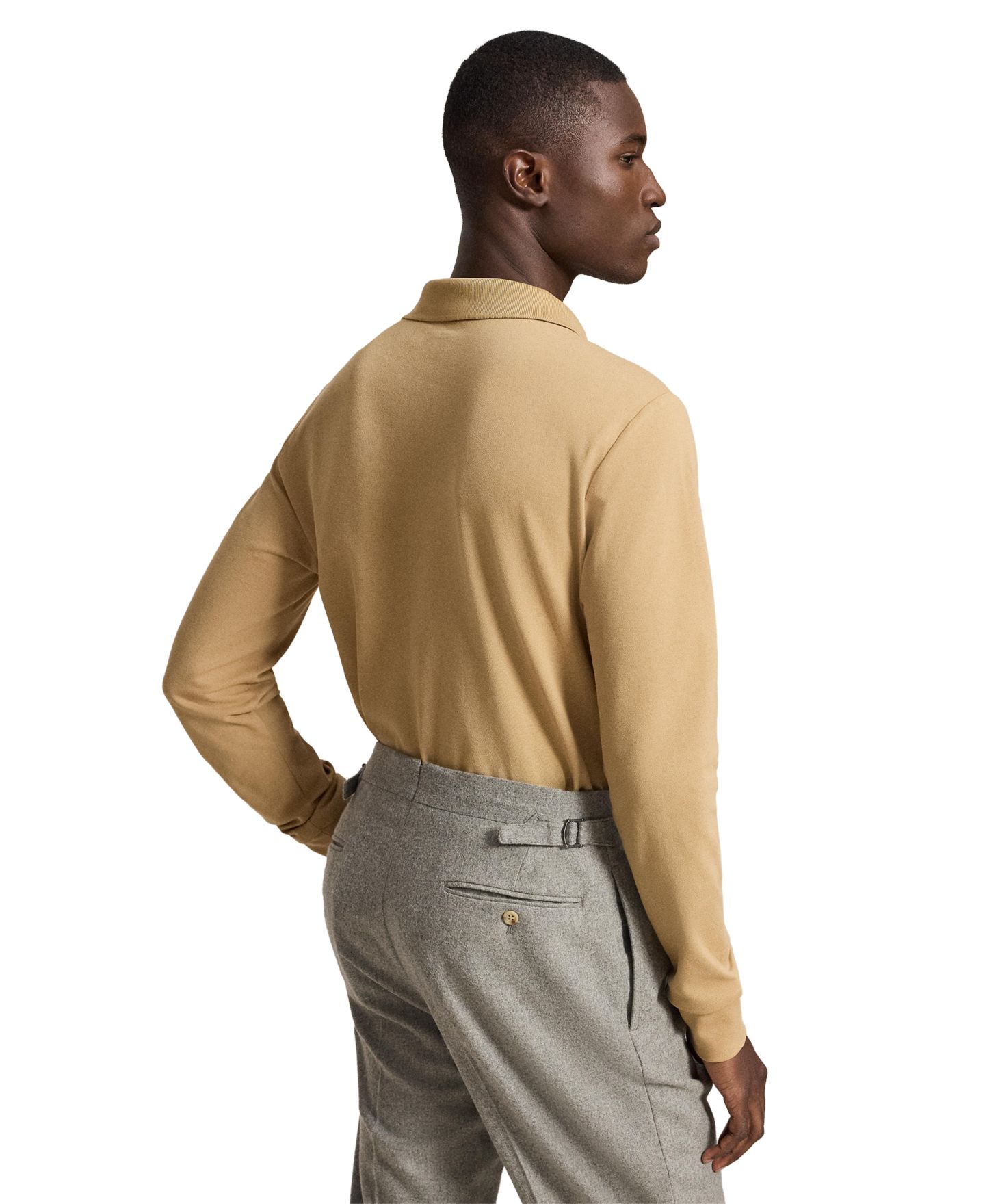 Мужское поло Polo Ralph Lauren Stretch Mesh Classic-Fit Polo, цвет: Верблюжий — фото 4