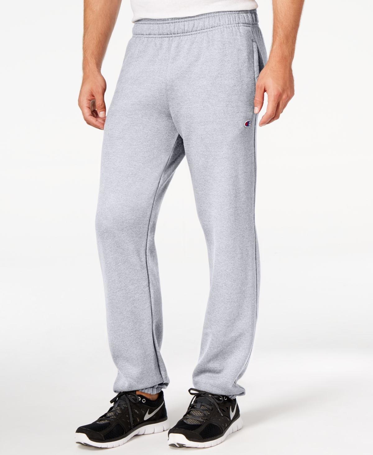 Shop Champion Men's Big & Tall Powerblend Relaxed Fleece Sweatpants In Oxford Gray