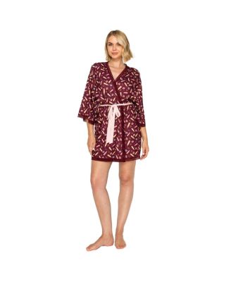 Women's Yummy Jersey 3/4-Sleeve Wrap Robe