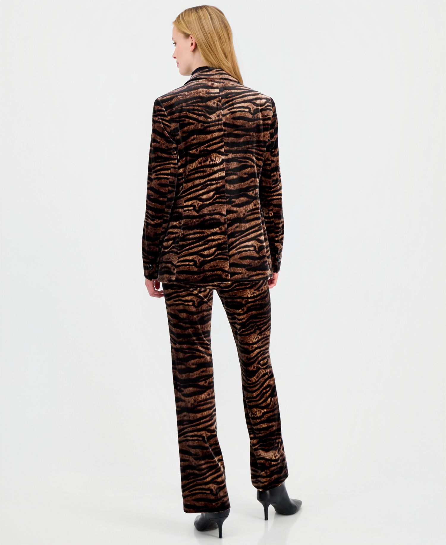 Women's Animal-Print Velvet Flare Pants