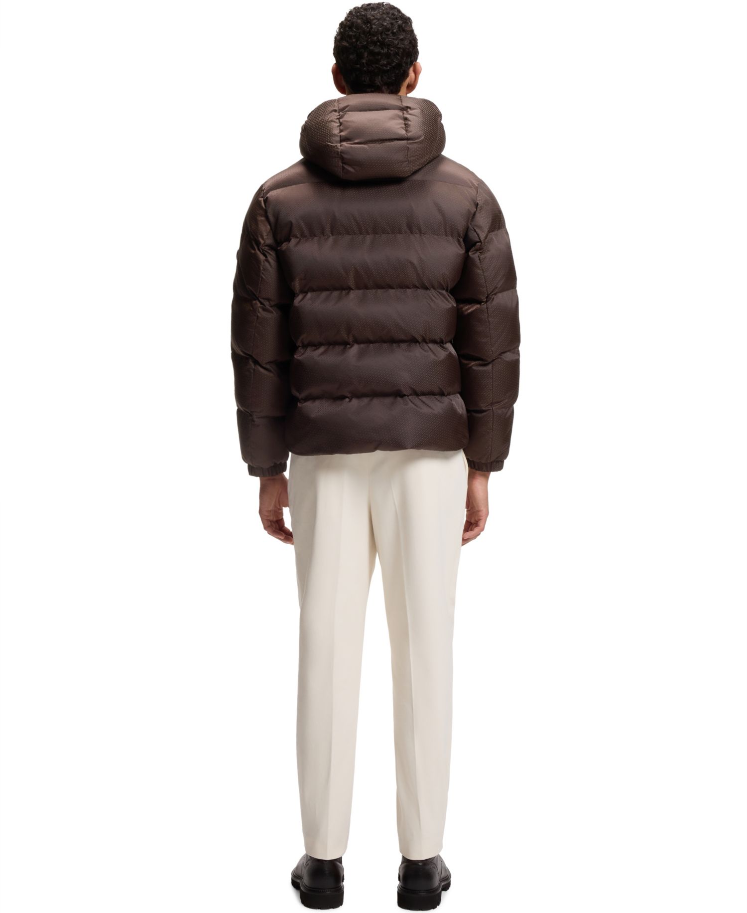 BOSS by Men's Water-Repellent Padded Jacquard Jacket