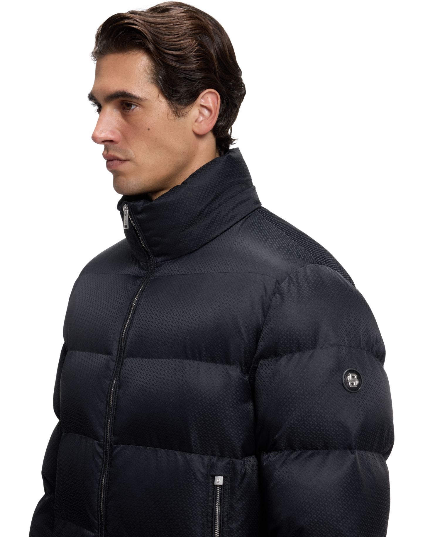 BOSS by Men's Water-Repellent Padded Jacquard Jacket
