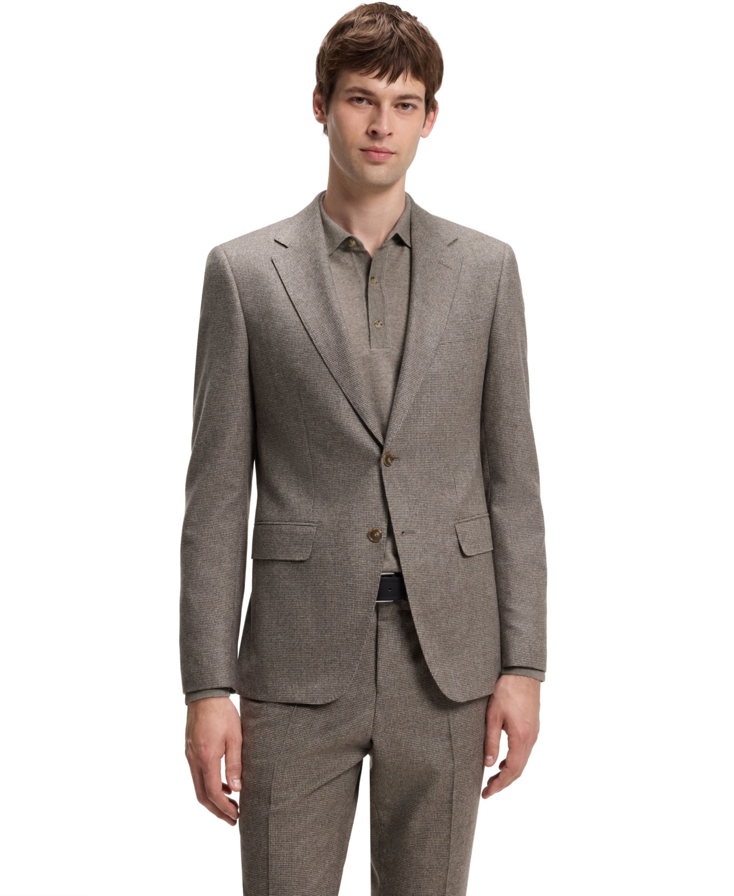 Men's Virgin Wool Slim-Fit Patterned Suit