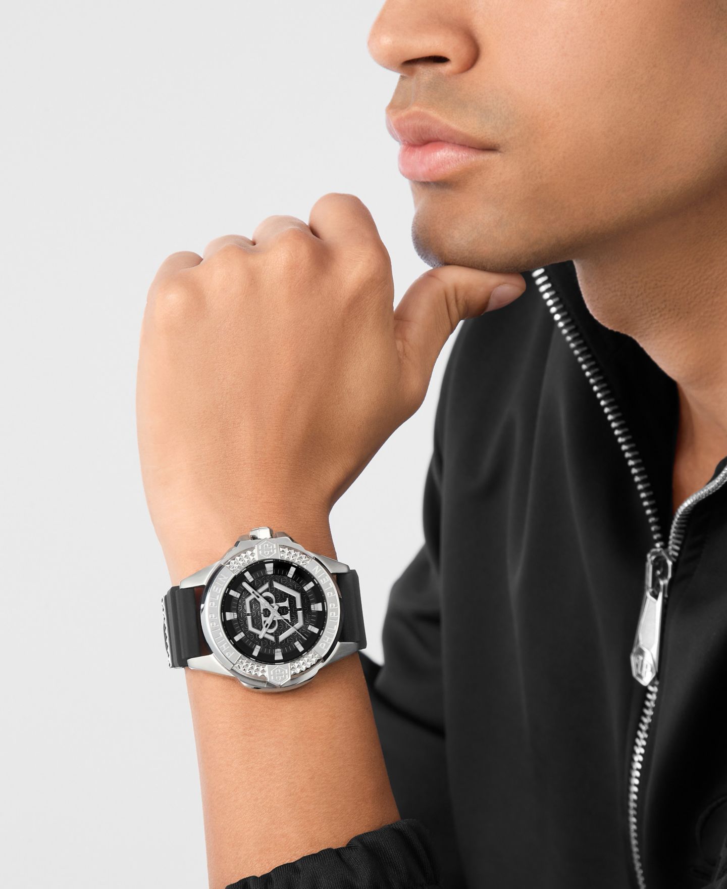 Мужские часы Philipp Plein Majesty Black Silicone Strap Watch 45mm — фото 5