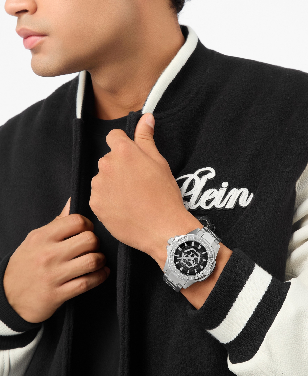 Philipp Plein Majesty Men's Silver Stainless Steel Bracelet Watch 45mm