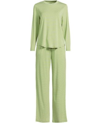 Women's Cooling Striped Long-Sleeve Top and Pants Pajama Set