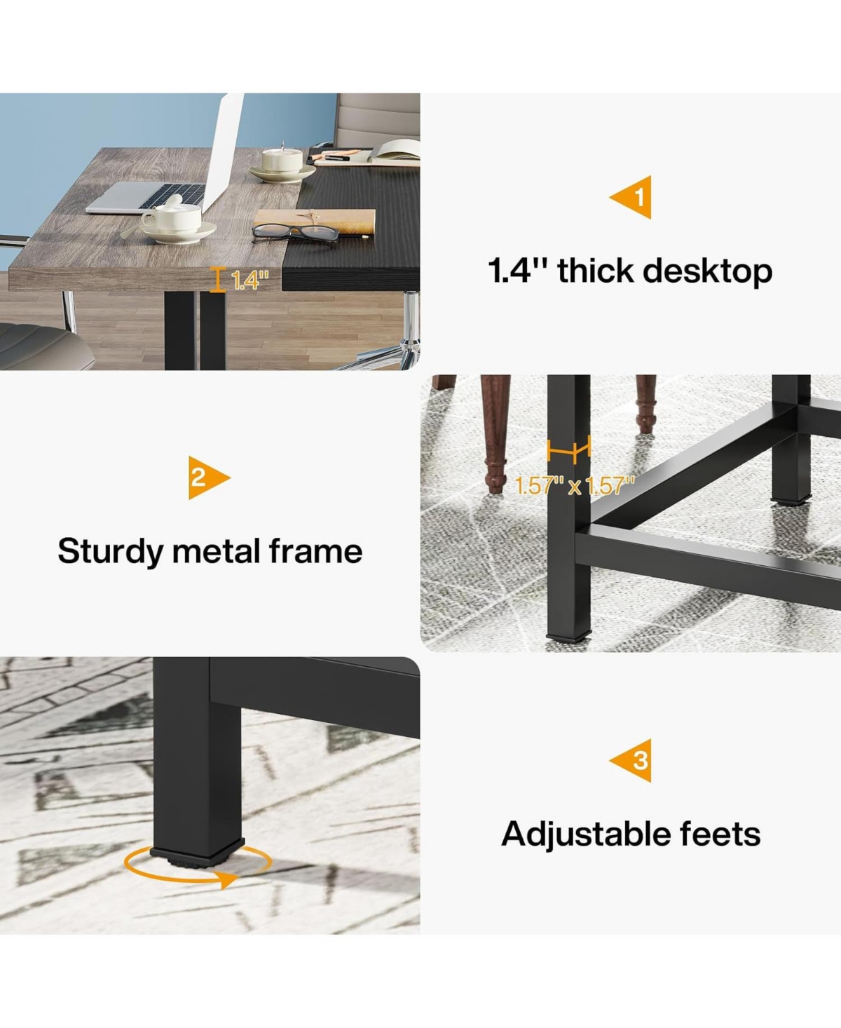 Tribesigns 39.4" Square Farmhouse Dining Table for 4